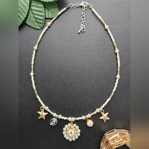 Beaded choker with initials